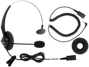 img 1 attached to 🎧 Enhance Your Cordless Phone Experience with 2.5 mm Jack Corded Phone Headset QD Over Ear Headphones