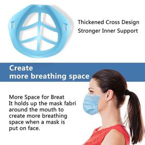 img 1 attached to 🌿 Enhanced 3D Face Bracket Inner Support Frame with Lipstick Protection - Increase Breathing Space and Comfort - Makeup Protection Holder for Adults 5PCS Leaf Blue