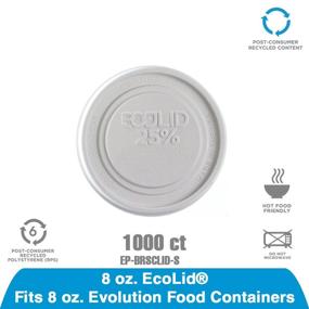 img 2 attached to 🌍 Eco-Friendly Food Container Lids with 24% Recycled Content - EP-BRSCLID-S (Case 500), fits 8oz. Containers