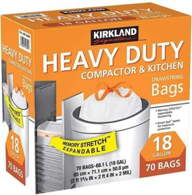 img 1 attached to 🗑️ Optimized Gripping Drawstring Compactor Kitchen Trash Bag by KIRKLAND SIGNATURE - Secure Full Size