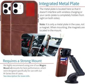 img 2 attached to Dockem Wallet Case for iPhone 12 & iPhone 12 Pro: Magnetic Mounting & 2 Card Holders: Brown Exec M2 Leather