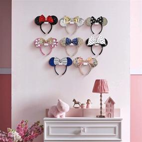 img 3 attached to 🎉 Efficient Wall-Mounted Disney Ear Holder Hooks (8-Pack) - Minimalist Design for JP Adhesive, No Drilling Required - Patent Pending Headband Organizer