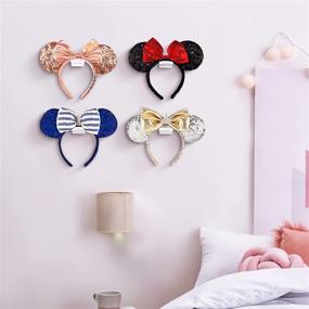 img 1 attached to 🎉 Efficient Wall-Mounted Disney Ear Holder Hooks (8-Pack) - Minimalist Design for JP Adhesive, No Drilling Required - Patent Pending Headband Organizer