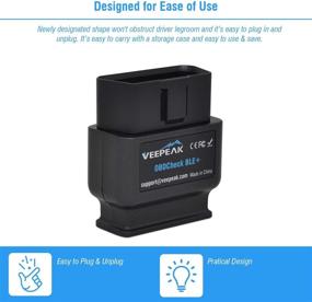 img 1 attached to 🚗 Veepeak OBDCheck BLE+ Bluetooth 4.0 OBD2 Scanner: iOS & Android Car Diagnostic Code Reader for Universal OBDII/EOBD Vehicles