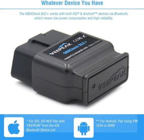 img 3 attached to 🚗 Veepeak OBDCheck BLE+ Bluetooth 4.0 OBD2 Scanner: iOS & Android Car Diagnostic Code Reader for Universal OBDII/EOBD Vehicles