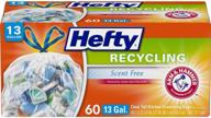 прозрачные мусорные мешки hefty для переработки - 13 галлонов, 60 штук - эффективное решение для управления отходами логотип