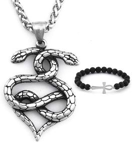 img 4 attached to 🐉 Norse Serpent Pendant: Powerful Gungneer Stainless Steel Nidhogg Jormungandr Rune Necklace - Ideal Viking Gift for Men & Women