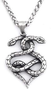 img 3 attached to 🐉 Norse Serpent Pendant: Powerful Gungneer Stainless Steel Nidhogg Jormungandr Rune Necklace - Ideal Viking Gift for Men & Women