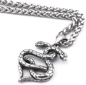 img 1 attached to 🐉 Norse Serpent Pendant: Powerful Gungneer Stainless Steel Nidhogg Jormungandr Rune Necklace - Ideal Viking Gift for Men & Women