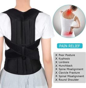 img 1 attached to 👍 Adjustable Posture Corrector for Men and Women - Full Back Support Brace with Lumbar Waist Support Belt, Enhance Posture, Prevent Slouching and Alleviate Back Pain (Medium Size)