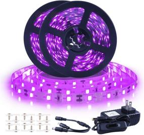 img 4 attached to 🎉 40ft/12m Flexible UV Black Light Strip - Ontesik LED Kit, 720lamp Beads, 12V Indoor Dance, Bedroom Decoration, Stage, Birthday, Wedding, Dark Party - Non-Waterproof