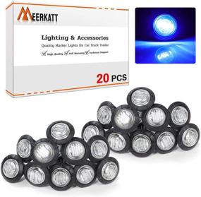 img 3 attached to Meerkatt (Pack Of 20) 3/4 Inch Mini Small Round Clear Lens Blue LED Clearance Lights Side Marker Mount Indicator Waterproof Truck Lorry Trailer Boat RV Van Black Rubber Grommets 12V DC