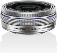 📷 silver olympus 14-42mm f3.5-5.6 ez lens for olympus/panasonic micro 4/3 digital camera - international version (no warranty) logo