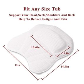 img 2 attached to Подушка для ванны Spa с 6 мощными присосками - поддержка головы, шеи, плеч и спины - материал сетки 4D - домашнее расслабление в ванне - нескользящая ванная подушка - идеальный подарок