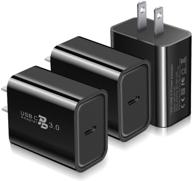 🔌 20w usb c charger, pofesun 3-pack fast type c wall charger with pd 3.0, usb-c power adapter compatible for iphone 12 mini 12 pro max se 11 pro max xr 8 plus, galaxy s10 s9 lg pad pro-black logo