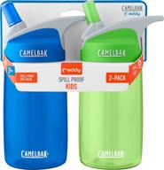 camelbak eddy kids - 2-pack water bottle set - blue/grass - 4 l logo