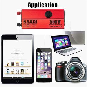 img 1 attached to KAIDS Преобразователь напряжения 800 Вт для автомобиля с USB-портами, выключателем и LED-экраном
