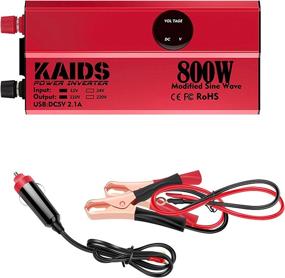 img 4 attached to KAIDS Преобразователь напряжения 800 Вт для автомобиля с USB-портами, выключателем и LED-экраном