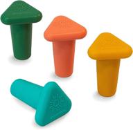 🍷 shinemade wine stoppers: set of 4 silicone corks for all bottles - efficient uncorking, heavy-duty design логотип