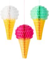 🍦 ice cream party hanging honeycomb decorations by talking tables - perfect for summer décor, birthday party - 3 pack logo