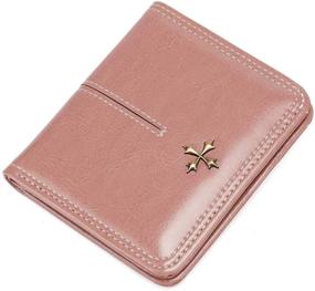 img 4 attached to Womens Blocking Compact Bifold Leather Women's Handbags & Wallets in Wallets