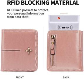 img 1 attached to Womens Blocking Compact Bifold Leather Women's Handbags & Wallets in Wallets