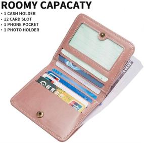 img 3 attached to Womens Blocking Compact Bifold Leather Women's Handbags & Wallets in Wallets