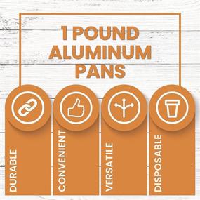 img 2 attached to 🥘 PARTY BARGAINS 100 Pack 1Lb Aluminum Pan with Plastic Lids: Multipurpose Foil Containers for Catering, Baking, and Roasting