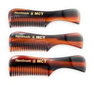 🧔 mct stylish pocket comb for beard and mustache grooming - daily use tortoise hand-made cellulose acetate comb for home, travel, office (3" long) - pack of 3 by g.b.s. logo