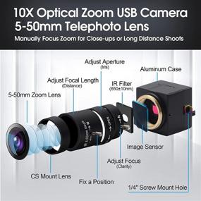 img 3 attached to 📷 SVPRO Telephoto Webcam Mac Compatible: High-resolution USB Camera with 5-50mm Optical Zoom Lens, Manual Focus & UVC PC Cam for Security & Streaming - 1280x720 USB2.0 CMOS Video Camera for Windows/Linux/Android/MAC