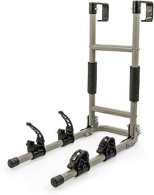 img 4 attached to 🚲 Camco RV Ladder Mount Bike Rack - Effortless Installation on Standard RV Ladders, Accommodates Two Bikes, Foldable for Compact Storage (51492), Black