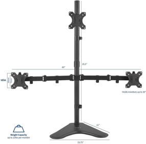 img 3 attached to 🖥️ Enhance Productivity and Comfort with VIVO Triple LCD LED Computer Monitor Desk Stand: Free Standing, Fully Adjustable Mount for 3 Screens up to 30 inches STAND-V003E