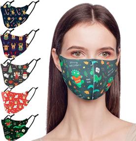 img 4 attached to 🎄 Premium Adjustable Balaclavas: Reusable Christmas Breathable Face Masks