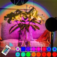 🌅 transform your space with remote-controlled sunset lamp projector in 16 colors - ideal home decor for photography, selfies, living room, and bedroom logo