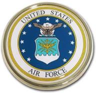 force round military chrome emblem logo