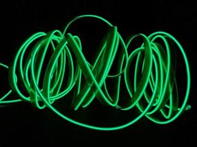 img 4 attached to 5M USB Neon Light Electroluminescent Wire Glowing Strobing Decorative Light For Xmas Party Pub Costume Cosplay Festival Decoration(Green)