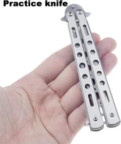 img 1 attached to 🦋 IETFULL Butterfly Knife Set for Flipping Tricks Training - Practice Comb with Unsharpened Blades (2Pcs)