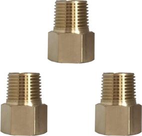 img 4 attached to 🔌 NPT 1/2" Male to G1/2" Female Brass Pipe Fitting Reducer Thread Adapter - Pack of 3