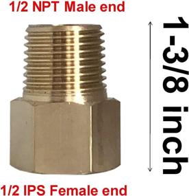 img 1 attached to 🔌 NPT 1/2" Male to G1/2" Female Brass Pipe Fitting Reducer Thread Adapter - Pack of 3