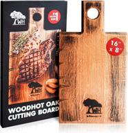 premium natural oak wooden cutting boards for kitchen with handle - ideal for meat, vegetables, cheese, bread - size: 16 x 8 inch логотип