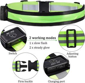 img 3 attached to 🌟 Stay Safe and Visible with our USB Rechargeable LED Reflective Belt for Running, Walking, and Cycling - Available in 2 Colors!