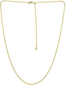 img 3 attached to 💎 Stunning Sterling Silver 1mm Diamond-Cut Spiga Wheat Chain Necklace - Adjustable, 22 inches - Perfect for Women