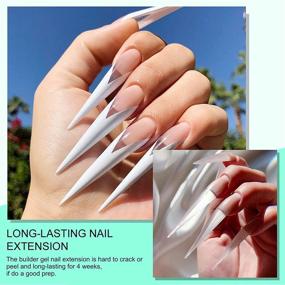 img 2 attached to Vrenmol 3 Colors Builder Nail Gel Kit: Nail Extension & Hard Gel Set with Pink, Clear, White | 100PCS Nail Forms & Acrylic Brush Included | Easy DIY at Home