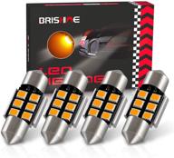 🚗 brishine 4pcs canbus error free led bulbs for car interior dome map door courtesy license plate lights - festoon 28mm 29mm de3175 de3021 3175 3022 n3 led bulbs, amber yellow light with 2835 chipsets logo