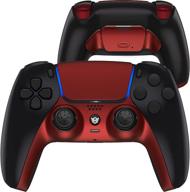 🎮 hexgaming rival controller 2: customizable ps5 & pc wireless fps esport gamepad with mappable paddles & interchangeable thumbsticks - black scarlet red logo