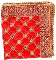 red pooja chunari cloth size logo