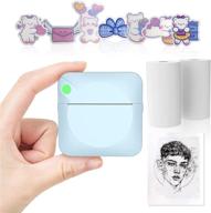 portable bluetooth mini pocket photo printer for ios & android - thermal printer for labels, memos, receipts, instant stickers - includes 3 rolls printing paper + 1 adorable sticker logo