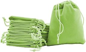 img 2 attached to Pack of 20 Green Drawstring Non-Woven 🎁 Jewelry Candy Pouch Christmas Wedding Party Favor Gift Bags