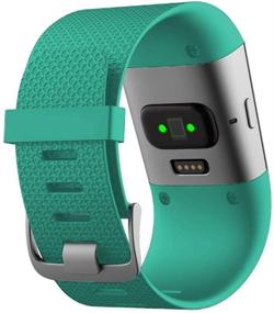 img 3 attached to Sophili Replacement Bands For Fitbit Surge Watch With Metal Buckle Fitness Wristband Strap Small Large(Teal/S)