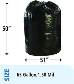 img 3 attached to 🛍️ STOUT Envision T5051B15 Total Recycled Content Bags - 100% Recycled Plastic, 65 gal Capacity, 1.50 mil Thickness (Pack of 100)